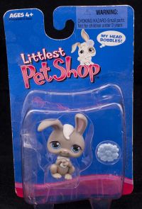 2005 Hasbro LPS Littlest Pet Shop G1 First Generation Gray Bunny Rabbit #14